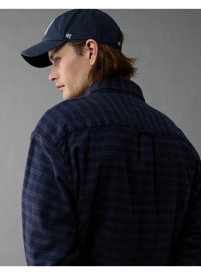 امريكان ايجل AE Everyday Plaid Flannel Button-Up Shirt