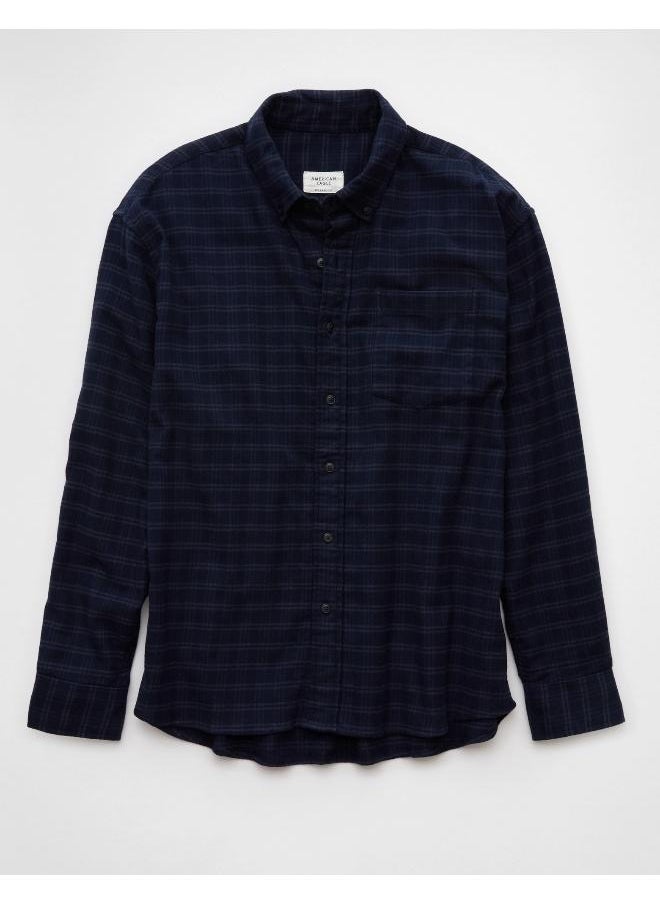 American Eagle AE Everyday Plaid Flannel Button-Up Shirt  - Image 3