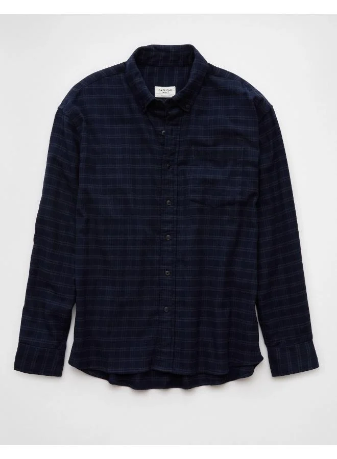 American Eagle AE Everyday Plaid Flannel Button-Up Shirt