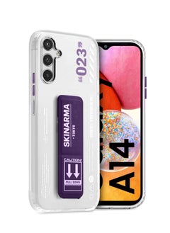 Wtech TPU Hand Grip Air Pillow Case Cover For Samsung Galaxy A14 4G / 5G 2023 Clear/Eggplant Purple  - Image 1