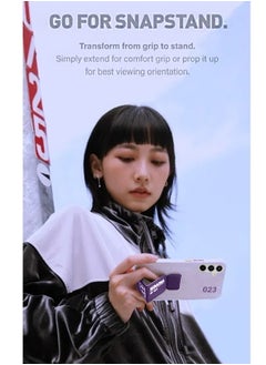 Wtech TPU Hand Grip Air Pillow Case Cover For Samsung Galaxy A14 4G / 5G 2023 Clear/Eggplant Purple  - Image 2