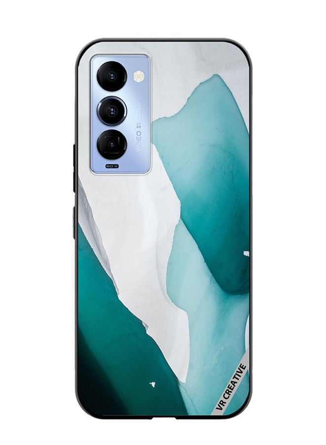 VR CREATIVE Protective Case Cover For Tecno Camon 18/18 P Green Flow Design Multicolour - Image 1
