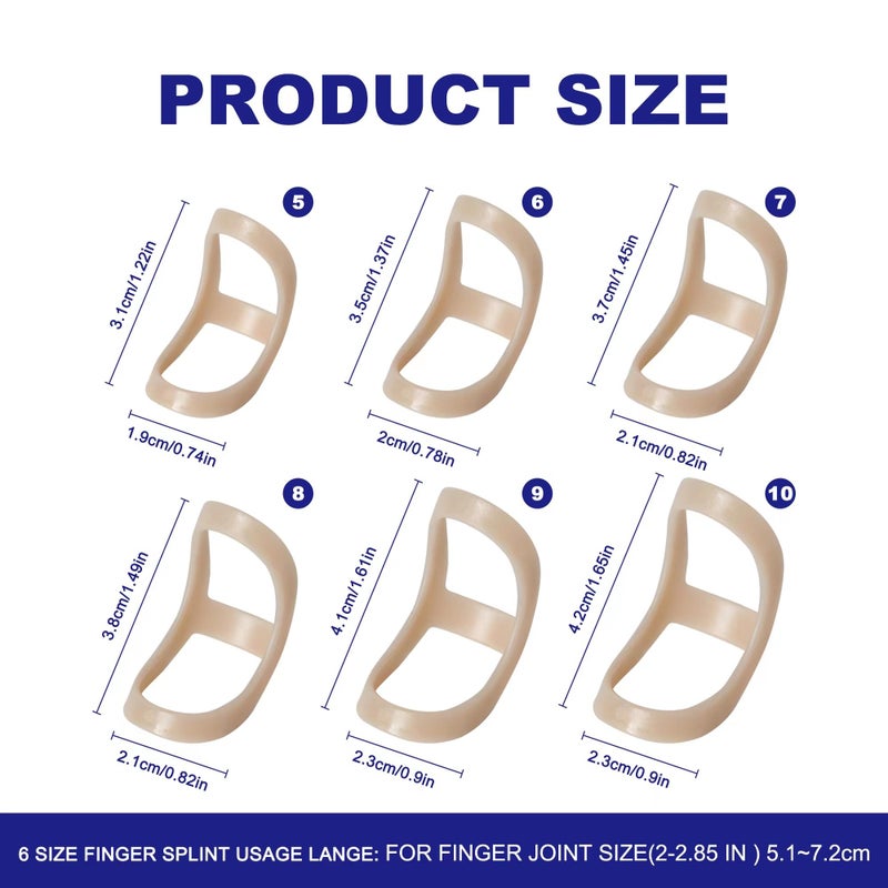Soft Home 6 Pack Oval Finger Splints Waterproof Finger Splint for Arthritis, Trigger Finger,Mallet Fingers - Trigger Finger splints For Thumb, Index, Middle, Pinky or Ring Finger - Image 2
