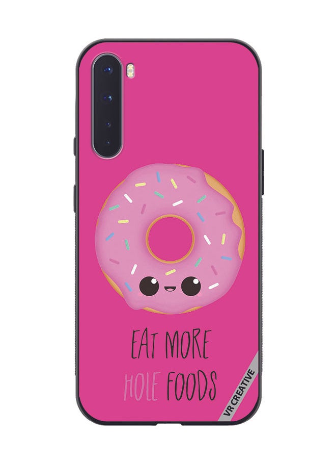 Protective Case Cover For OnePlus Nord Eat More Hole Food Design Multicolour