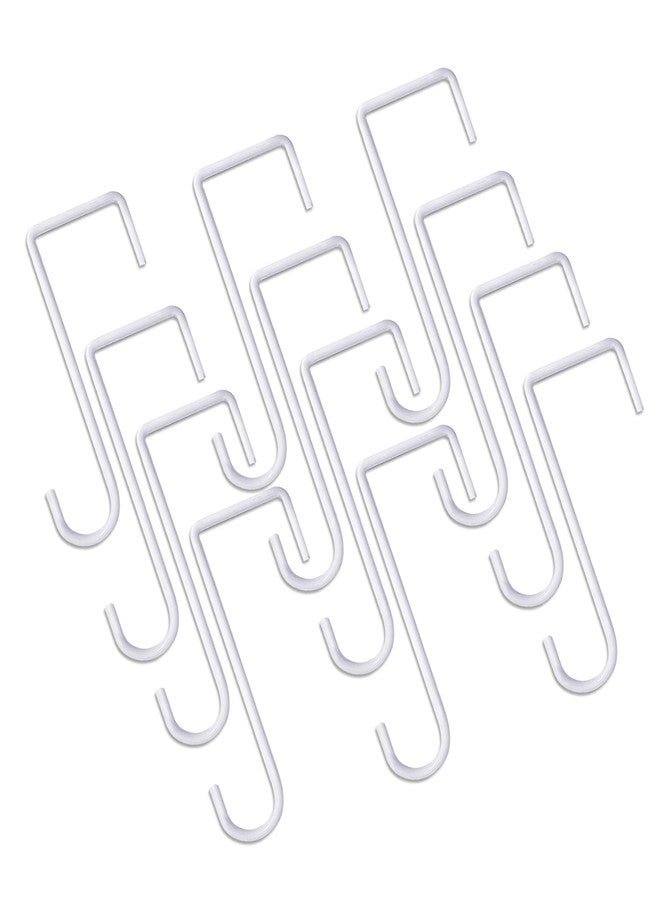 JOYSEUS 12pcs Vinyl Fence Hooks, 2 x 6 Inches Patio Hooks, White Powder Coated Steel Fence Hooks Hangers for Hanging Plants, Lights, Pool Equipment… - Image 1