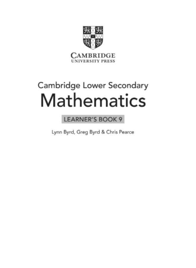 Cambridge Lower Secondary Collection - Secondary_Mathematics_ second edition_ level 9_Learner's - Image 1
