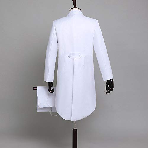 StarDY Men's Tuxedo Costume Classic Slim Fit Tuxedo Suit Chorus Musician Cosplay Adult Magician Tailcoat Magic White - Image 3