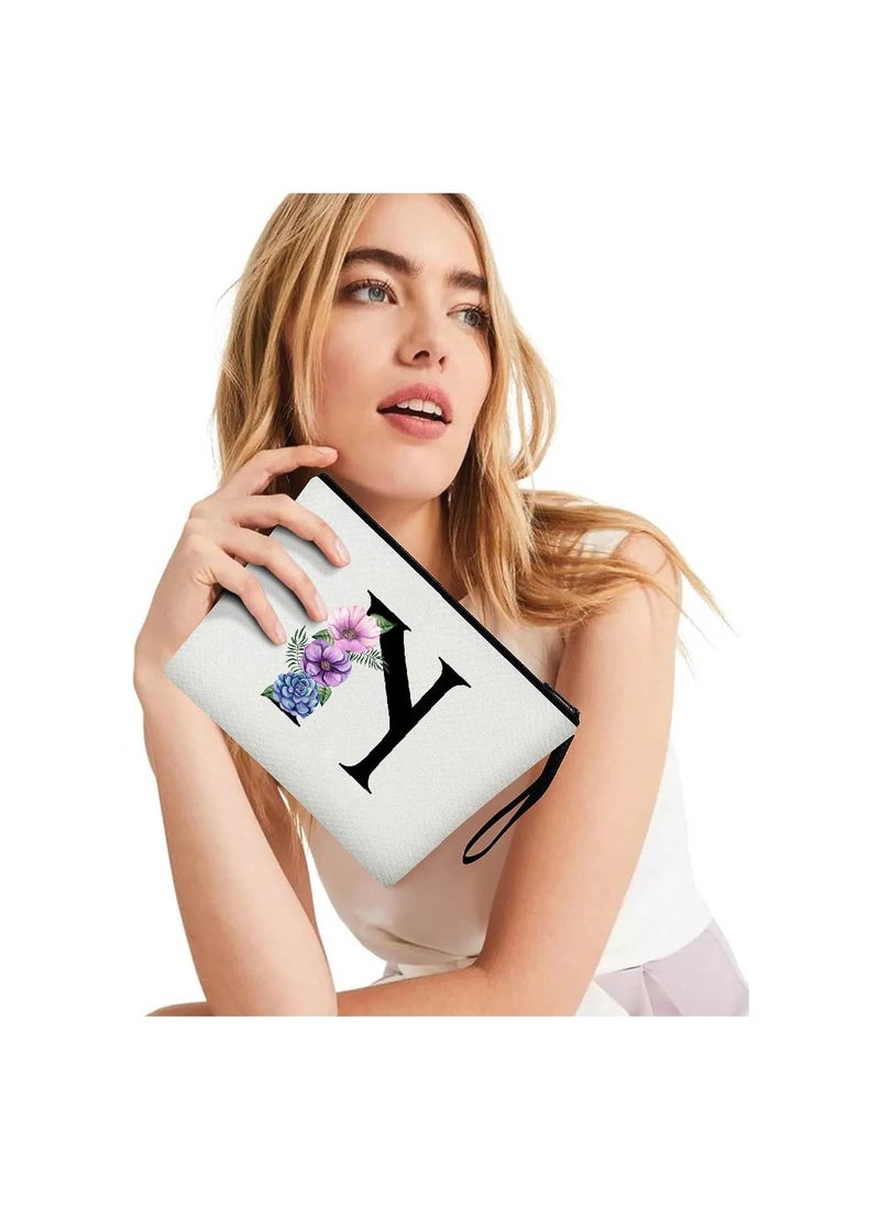 PRINTSHOP4ME Initial Letters Canvas Cotton Tote Bag, Cosmetic Pouch, and Stainless Steel Travel Mug - A Stylish Pack of 3 Combo Set for Girls - Gift for wedding - Gifts for girls - Gift for friends  - Image 3