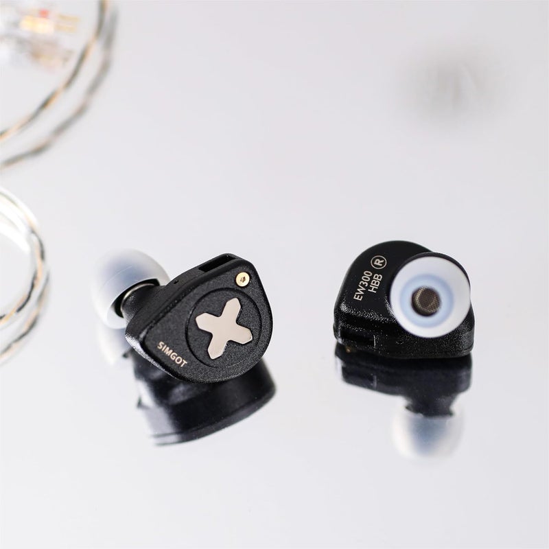 Linsoul SIMGOT EW300 1DD+1Planar+1PZT Hybrid Driver in Ear Monitor, Wired Earbuds IEM, Gaming Earbuds with Detachable Nozzles, Silver-Plated OFC IEM Cable for Audiophile Musician (EW300 HBB) - Image 5
