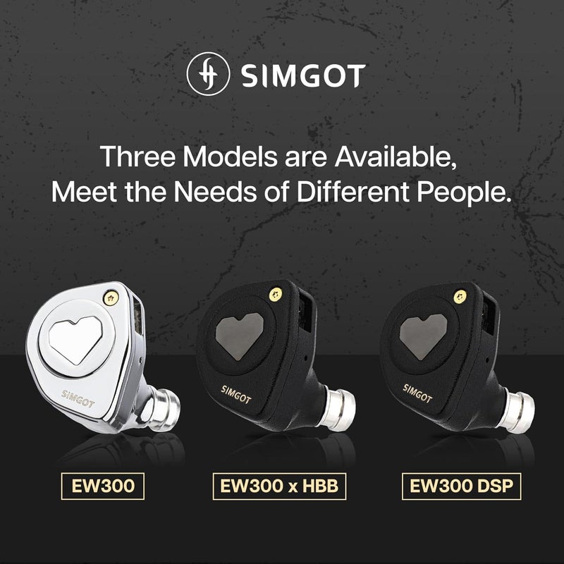 Linsoul SIMGOT EW300 1DD+1Planar+1PZT Hybrid Driver in Ear Monitor, Wired Earbuds IEM, Gaming Earbuds with Detachable Nozzles, Silver-Plated OFC IEM Cable for Audiophile Musician (EW300 HBB) - Image 3