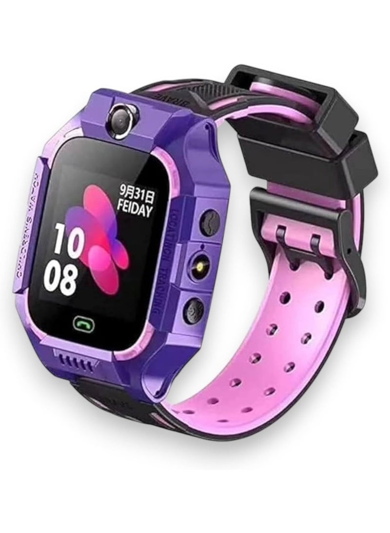 JOMILA Kids Smart GPS Watch Z7A | Anti-Lost Tracking Smartwatch for Boys & Girls | LBS Location Finder, HD Touch Screen, SOS Emergency Call, Two-Way Calling, Waterproof Wearable Phone Watch (Purple) - Image 1