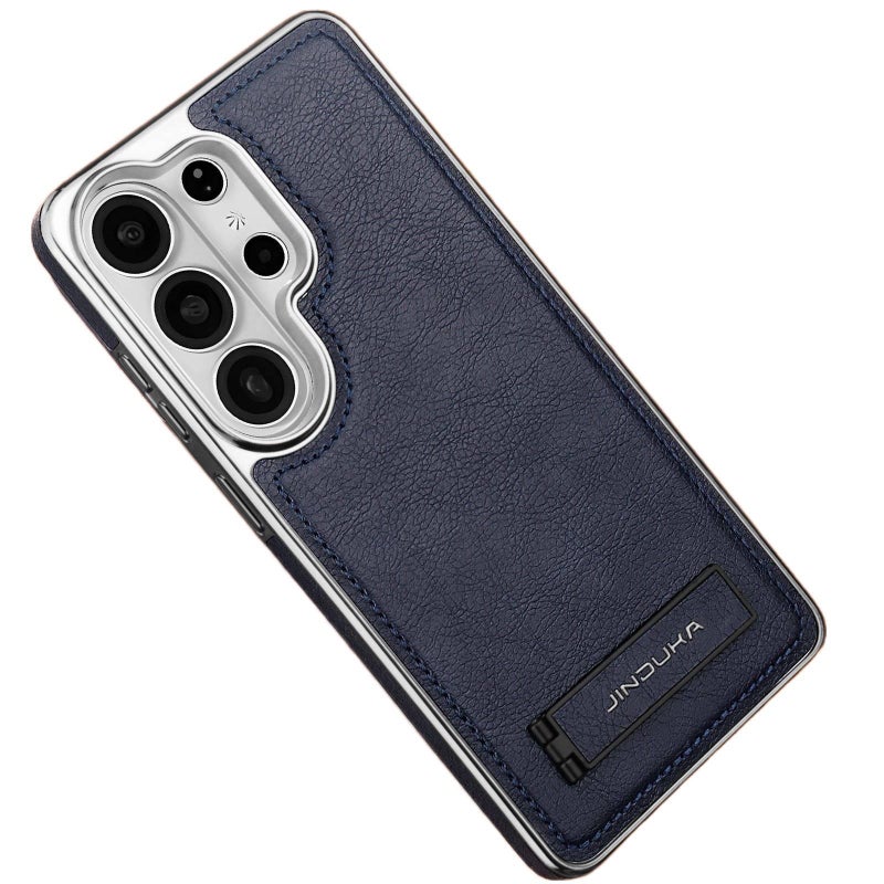 غطاء واقي بملمس جلد لـ Samsung S26 Ultra / Samsung S26 باللون أسود بوظيفة حامل مع حامل قائم ومقاوم للخدش مع مقاوم للصدمات مع حماية من السقوط - Image 1