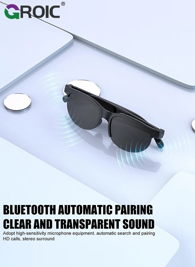GROIC Smart Glasses, Meeting Assistant, Music and Hands-Free Calling Bluetooth Audio Glasses with Real-Time 150 Languages Translation, UV and Blue Light Protection, Sunglasses for Travel and Business - Image 3