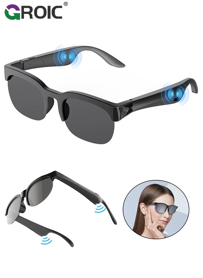 GROIC Smart Glasses, Meeting Assistant, Music and Hands-Free Calling Bluetooth Audio Glasses with Real-Time 150 Languages Translation, UV and Blue Light Protection, Sunglasses for Travel and Business - Image 1