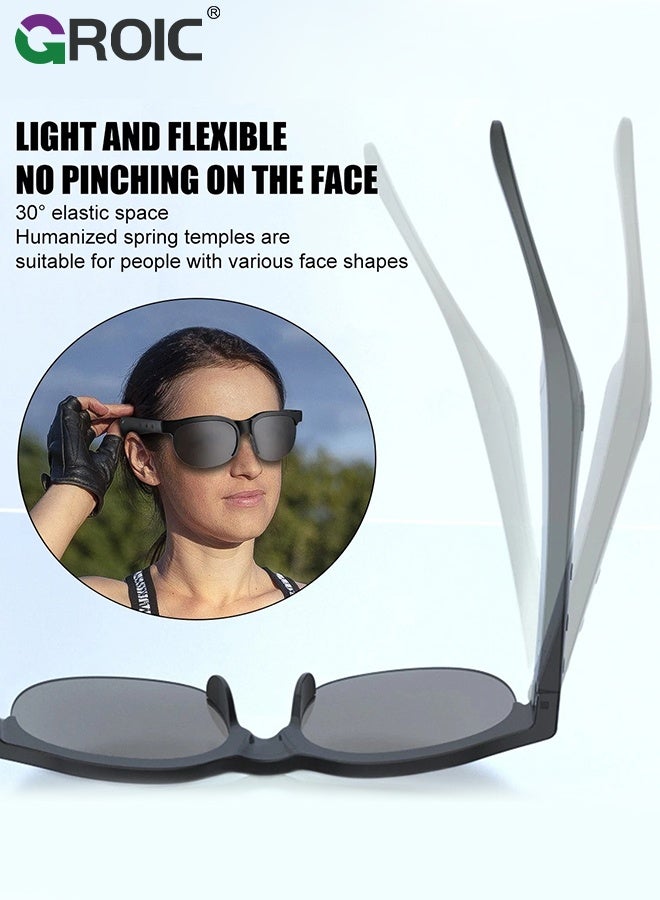 GROIC Smart Glasses, Meeting Assistant, Music and Hands-Free Calling Bluetooth Audio Glasses with Real-Time 150 Languages Translation, UV and Blue Light Protection, Sunglasses for Travel and Business - Image 4