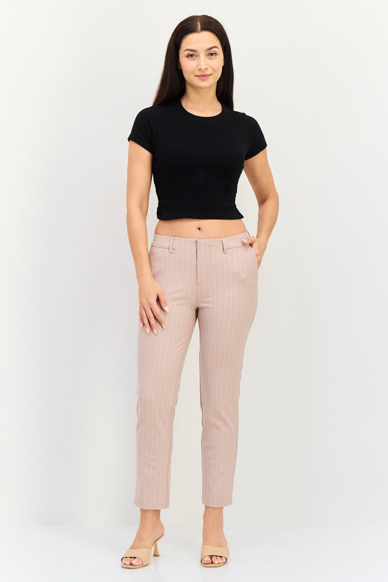 Reiko Women Cigarette Fit Stripe Dress Pants, Multicolor - Image 4