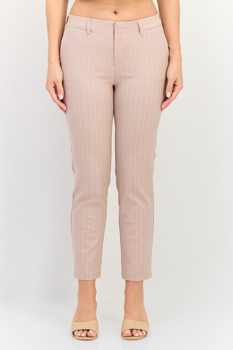 Reiko Women Cigarette Fit Stripe Dress Pants, Multicolor - Image 1