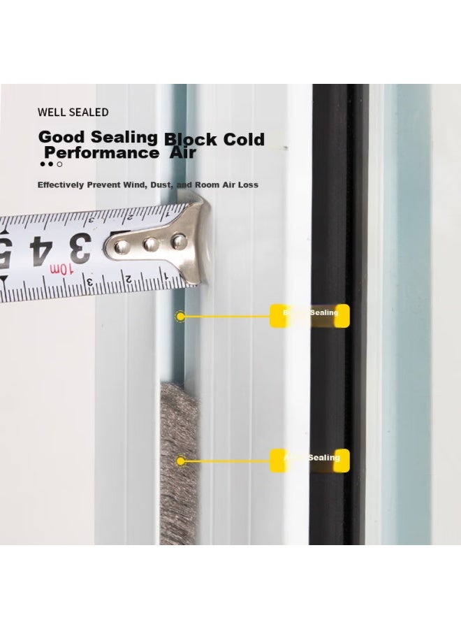 Befon Deyin Window Sealing Strip, Door And Window Sliding Window Gap Sealing Tape, Window Gap Sliding Door Sealing, Aluminum Alloy Door And Window Sealing, Windproof, Draft-proof, Heat Preservation Device, 9*9mm, 10 Meters, 4007 - Image 4