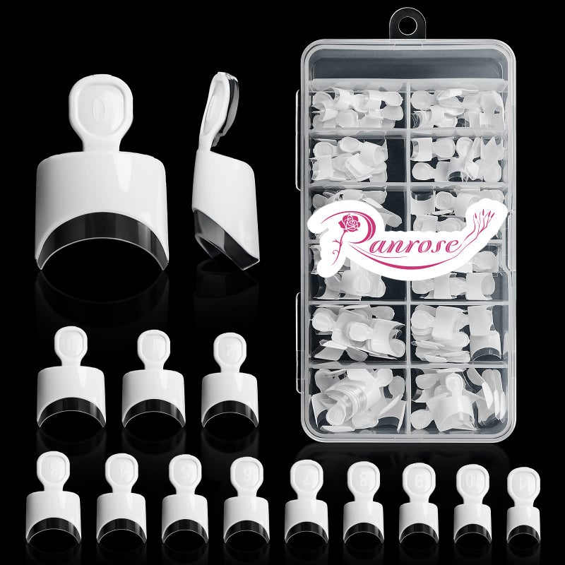 Ranrose French Nail Tips 120PCS Short Square Half Cover Nail Tips Press On Nails 12 Sizes French Fake Nails Acrylic White Nails with Box - Image 1