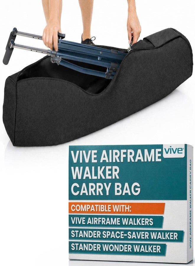 فايف حقيبة Vive Air Frame Rollator - غطاء سفر لجهاز Vive Rollator (48 بوصة × 16.9 بوصة)، غطاء نايلون خفيف الوزن للطائرة، ملحقات السفر والتخزين، محمولة مع حزام كتف - (رمادي داكن) - Image 1