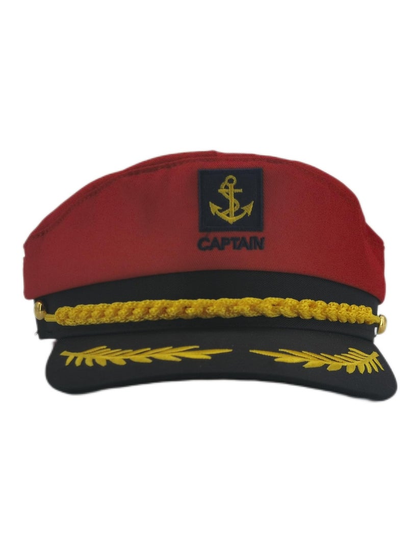 Barakah Red Captain hat Adjustable Navy Marine Sailor for Halloween Costume Accessory - Image 4