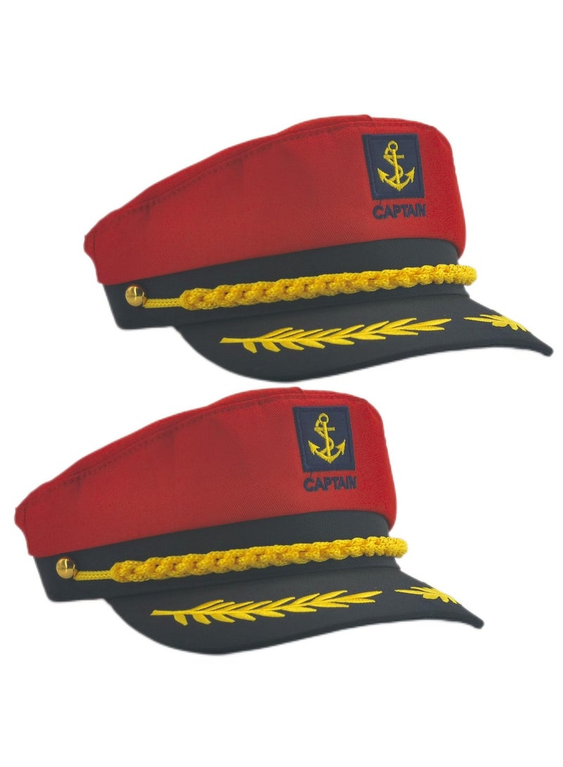 Barakah Red Captain hat Adjustable Navy Marine Sailor for Halloween Costume Accessory - Image 1