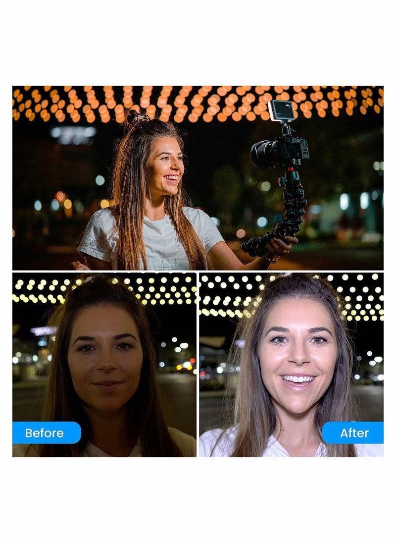 Y&D - LED Mini Panel Light for Professional DSLR Cameras Adjustable on camera mount LCD Display Photo Video Lighting Smartphone GoPro YouTube TikTok Live Streaming Shooting Photography - Image 1