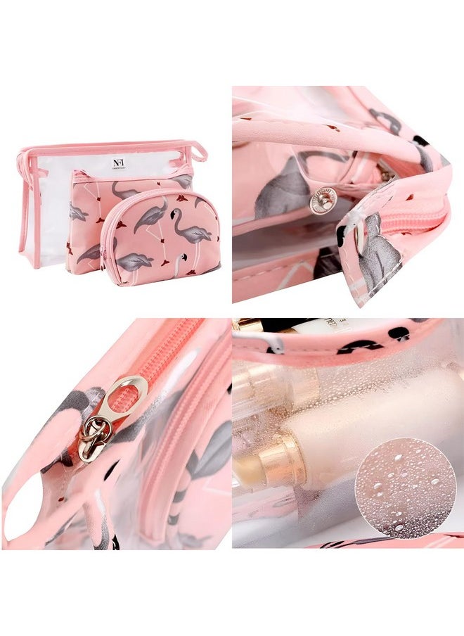 NFI essentials NFI essentials 3 Pcs. Cosmetic Pouch Makeup Pouch Vanity Bag Travel Organizer Toiletry Pouch for Women Zippered Pouch Set, Large, Medium, Small Makeup Bag  - Image 2