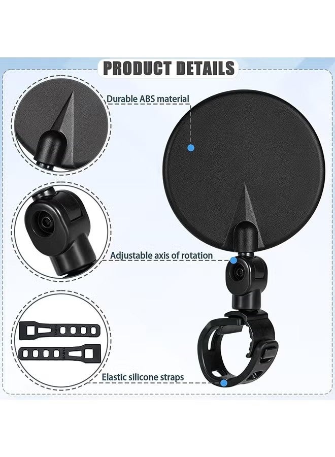 واي جيه مرآة الدراجة، دراجات الدراجة منظر خلفي المرايا الآمنة، المرايا الدوارة القابلة للضبط مثبتة بمرايا متحدة بلاستيكية لدراجات الطرق الجبلية - Image 2