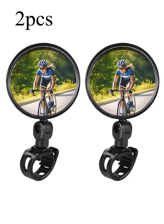 واي جيه مرآة الدراجة، دراجات الدراجة منظر خلفي المرايا الآمنة، المرايا الدوارة القابلة للضبط مثبتة بمرايا متحدة بلاستيكية لدراجات الطرق الجبلية - Image 1