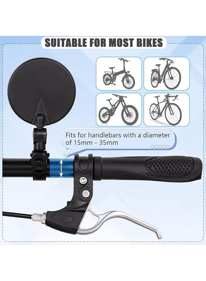 واي جيه مرآة الدراجة، دراجات الدراجة منظر خلفي المرايا الآمنة، المرايا الدوارة القابلة للضبط مثبتة بمرايا متحدة بلاستيكية لدراجات الطرق الجبلية - Image 3