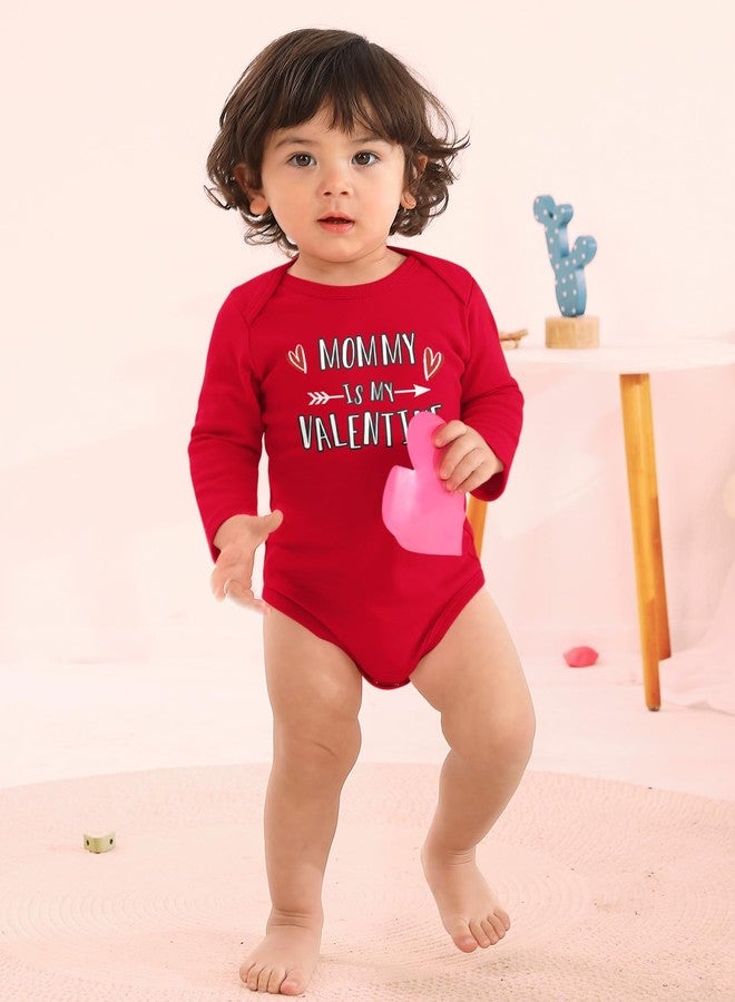 BesserBay 100% Cotton Baby Long Sleeve Heart Bodysuit Red Onesie 6-9 Months - Image 3