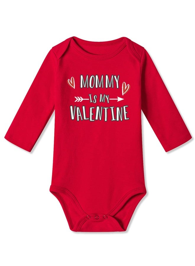 BesserBay 100% Cotton Baby Long Sleeve Heart Bodysuit Red Onesie 6-9 Months - Image 1