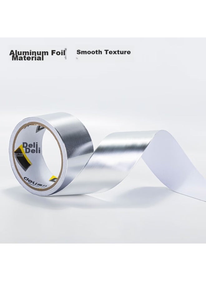 Deli Aluminum Foil Tape, Thickened Heat-resistant Anti-aging, Pipe Insulation Sealing, Kitchen Stove Waterproof And Oil-proof, 60mm*10m, Silver, 1 Roll, 30530 - Image 4