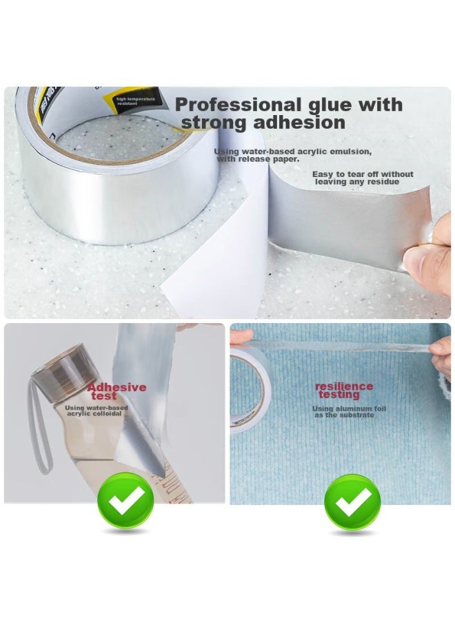 Deli Aluminum Foil Tape, Thickened Heat-resistant Anti-aging, Pipe Insulation Sealing, Kitchen Stove Waterproof And Oil-proof, 60mm*10m, Silver, 1 Roll, 30530 - Image 2