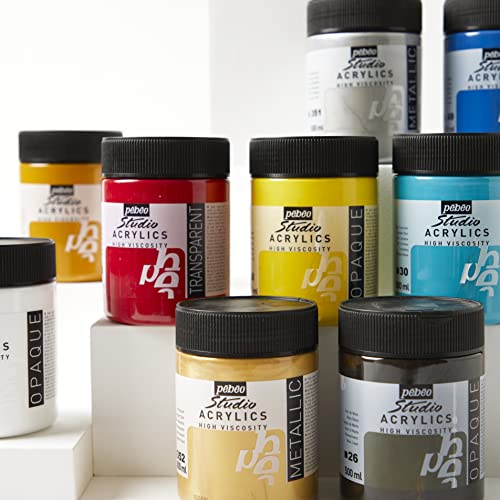 Pebeo بيبيو - ألوان أكريليك استوديو الرفيعة - طلاء أكريليك أبيض - أكريليك أبيض - أبيض تيتانيوم 500 مل - Image 4