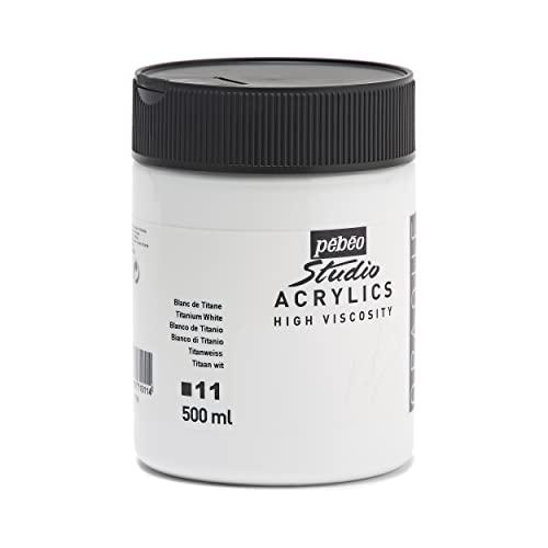 Pebeo بيبيو - ألوان أكريليك استوديو الرفيعة - طلاء أكريليك أبيض - أكريليك أبيض - أبيض تيتانيوم 500 مل - Image 3