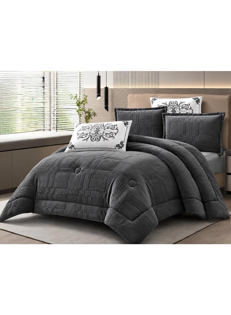 Luxury 6-piece winter comforter set for a double bed, with heavy filling (230×250 cm)