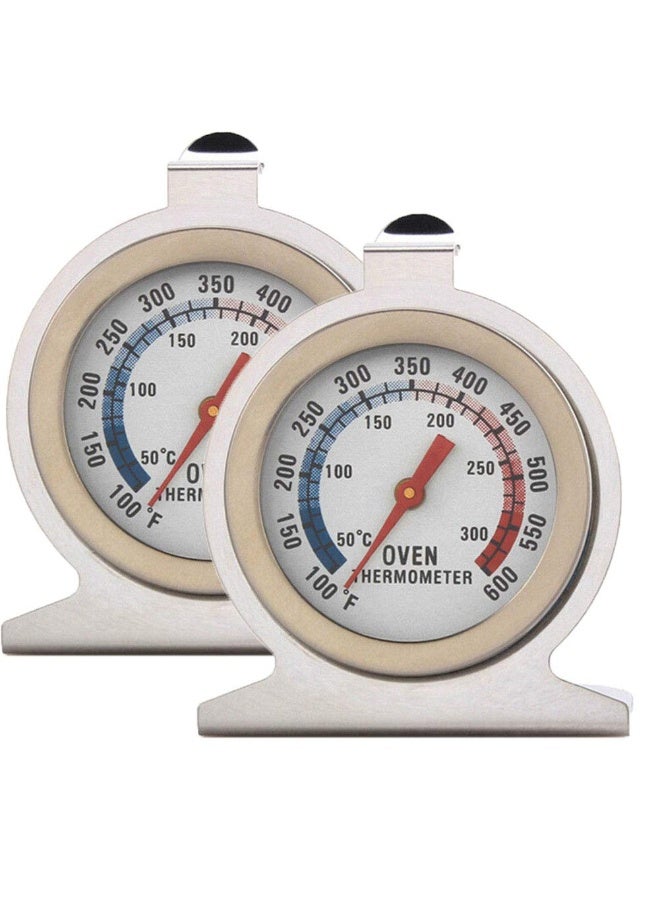 Bukela Kitchen Oven Thermometer, Pack of 2 Stainless Steel Dial Oven Thermometer Portable Food Cooking Baking Temperature 50-300℃ Measurement Range for Home Kitchen (2 Pack Oven Thermometer) - Image 1
