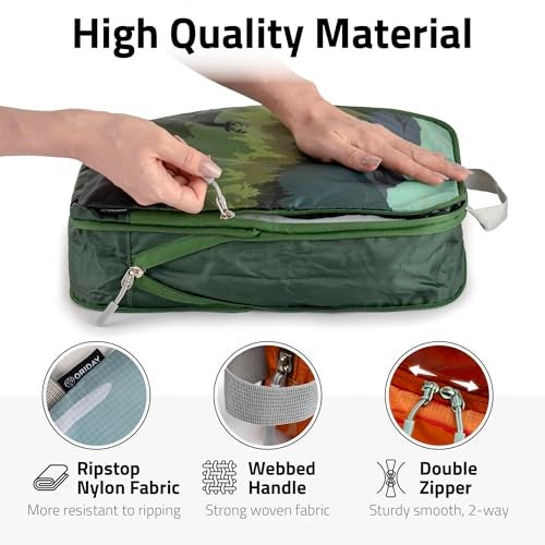 Oriday Set of 8 compression packing cubes for travel accessories- Expandable bags for clothing, toiletry, backpacks, organizing essentials (Holiday) - Image 4
