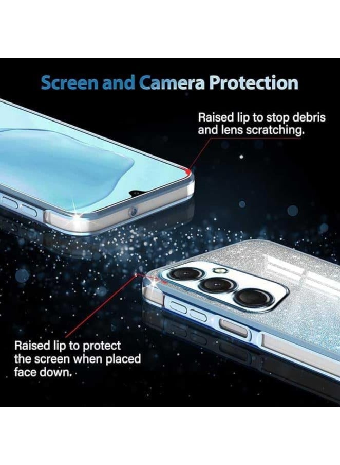 general 【3 in 1】 Compatible Samsung Galaxy A15 Phone Case with Screen Protector, Transparent Glitter Electroplated Hybrid Case, Scratch Resistant Shock Absorbing TPU Bumper Case - Image 4