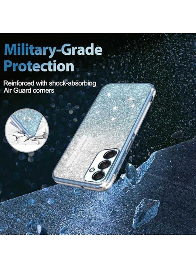 general 【3 in 1】 Compatible Samsung Galaxy A15 Phone Case with Screen Protector, Transparent Glitter Electroplated Hybrid Case, Scratch Resistant Shock Absorbing TPU Bumper Case - Image 3
