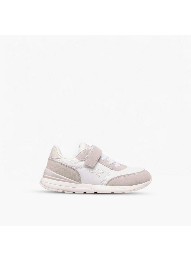 kangaROOS Girls' Logo Embossed Sports Shoes with Hook and Loop Closure  - Image 3
