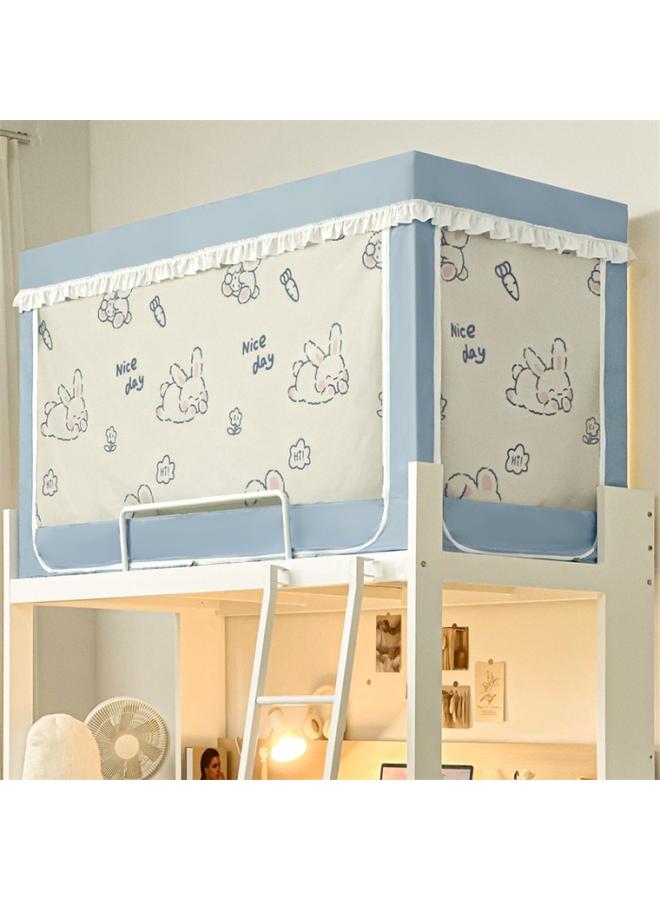 Bluejw Girls' Student Mosquito Net Dormitory Bed Curtain Integrated Dormitory Upper Bed Curtain Circumference Curtain Lower Bed Retractable Curtain Universal - Image 1