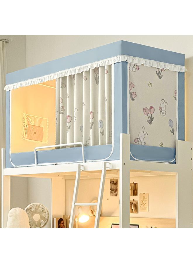 Bluejw Girls' Student Mosquito Net Dormitory Bed Curtain Integrated Dormitory Upper Bed Curtain Circumference Curtain Lower Bed Retractable Curtain Universal - Image 3