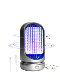 Mosquito Killer Lamp, USB Electric Fly Zapper Electric Bug Zapper Indoor, UV Insect Killer Mosquito Fly Killer for Home Indoor, Portable Fly Catcher Outdoor Fly Traps for Home Use(Silver)