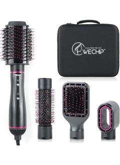 Hair Dryer Brush WeChip 4 in 1 Detachable Negative Ion Hair Dryer Blow Dryer Brush for StraighteningDryingCurling with Carrying Case Gray