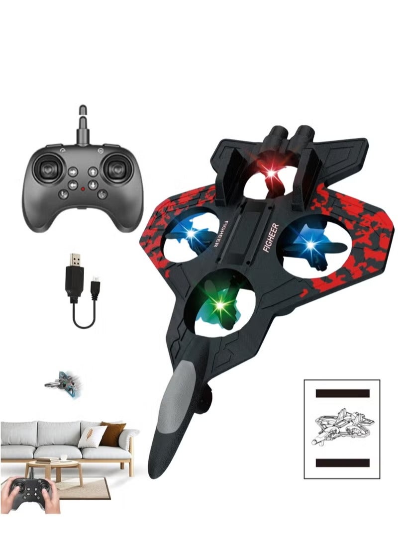RC Airplanes L0712 2.4GHz Remote Controlled Aeroplane Quadcopter Floating Fighter Plane RC Aeroplane RTF for Beginners,   RTF Fixed-Wing Aircraft with 6-Axis Gyro, One-Key Takeoff & Landing, Outdoor Airplane Toy for Kids & Adults - Image 1