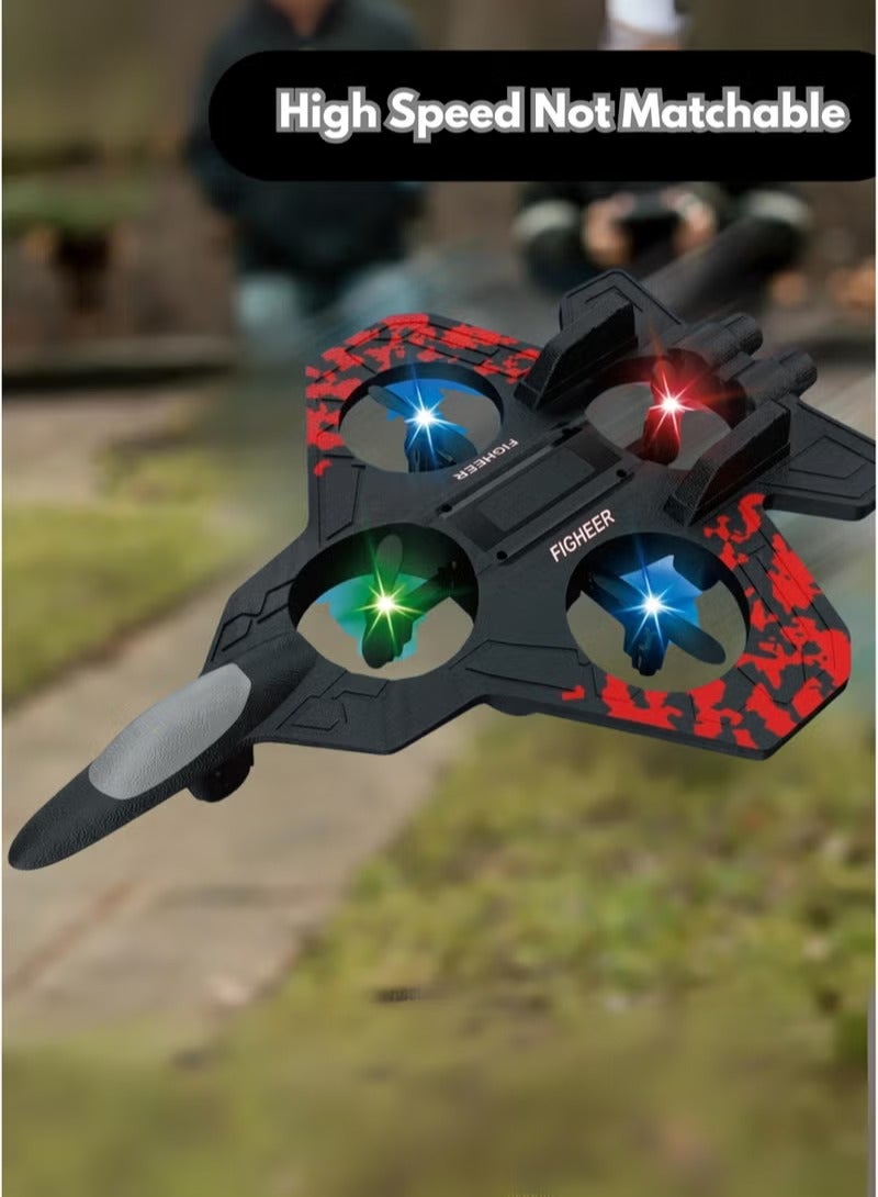 RC Airplanes L0712 2.4GHz Remote Controlled Aeroplane Quadcopter Floating Fighter Plane RC Aeroplane RTF for Beginners,   RTF Fixed-Wing Aircraft with 6-Axis Gyro, One-Key Takeoff & Landing, Outdoor Airplane Toy for Kids & Adults - Image 2