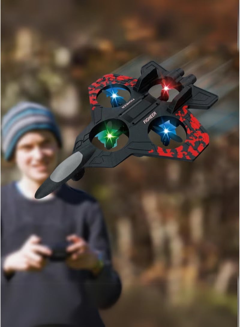 RC Airplanes L0712 2.4GHz Remote Controlled Aeroplane Quadcopter Floating Fighter Plane RC Aeroplane RTF for Beginners,   RTF Fixed-Wing Aircraft with 6-Axis Gyro, One-Key Takeoff & Landing, Outdoor Airplane Toy for Kids & Adults - Image 4